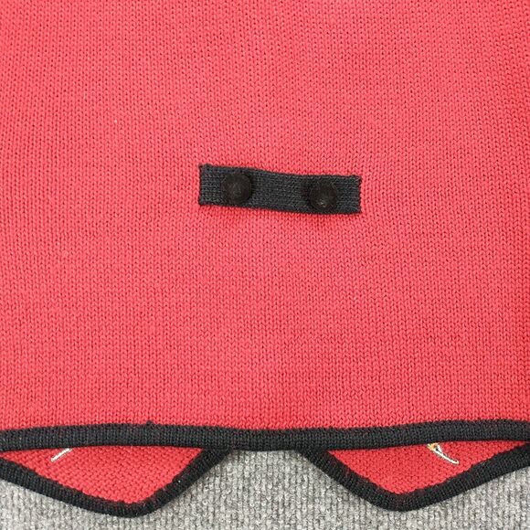 Talbots Womens Knit Sweater Vest Red SZ PP Button Front V-Neck Cropped Vintage - Picture 7 of 11